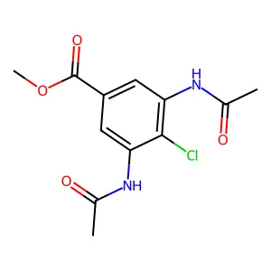 Benzoic acid, 3,5-bis(acetylamino)-4-chloro-, methyl ester structure