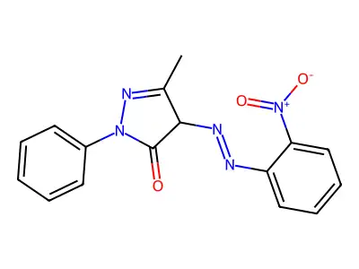 5-Methyl-4-((2-nitrophenyl)diazenyl)-2-phenyl-2,4-dihydro-3H-pyrazol-3-one structure