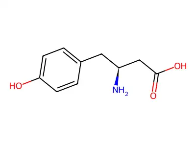 (3S)-3-amino-4-(4-hydroxyphenyl)butanoic acid structure