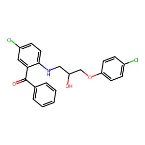(5-Chloro-2-(3-(4-chlorophenoxy)-2-hydroxypropylamino)phenyl)(phenyl)methanone structure