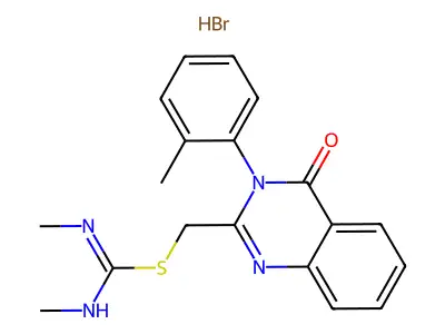 N,N'-Dimethyl-S-(3-(o-tolyl)-4(3H)-oxoquinazolin-2-ylmethyl)thiouronium bromide structure