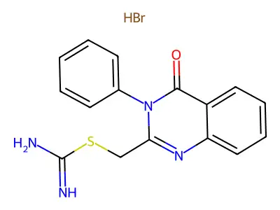 S-(3-Phenyl-4(3H)-oxoquinazolin-2-ylmethyl)thiouronium bromide structure