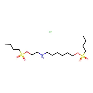 1-Hexanol, 6-((2-hydroxyethyl)amino)-, dibutanesulfonate (ester), hydrochloride structure