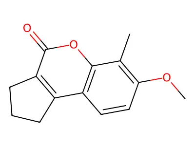 7-methoxy-6-methyl-2,3-dihydro-1H-cyclopenta[c]chromen-4-one structure