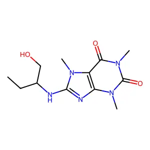 8-[(1-hydroxybutan-2-yl)amino]-1,3,7-trimethyl-3,7-dihydro-1H-purine-2,6-dione structure
