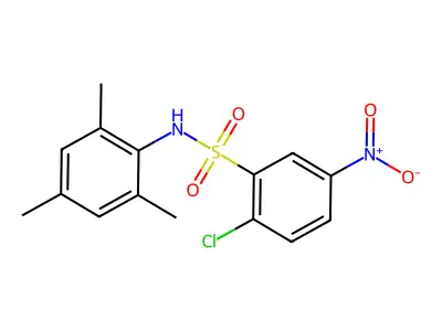 2-chloro-5-nitro-N-(2,4,6-trimethylphenyl)benzenesulfonamide structure
