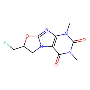 7-(Fluoromethyl)-2,4-dimethyl-7,8-dihydropurino[8,7-b][1,3]oxazole-1,3-dione structure