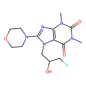 7-(3-Fluoro-2-hydroxypropyl)-1,3-dimethyl-8-morpholin-4-ylpurine-2,6-dione structure