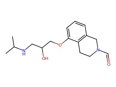 2-Formyl-1,2,3,4-tetrahydro-5-(2-hydroxy-3-isopropylaminopropoxy)isoquinoline structure