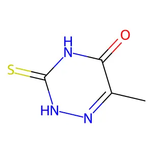 6-methyl-3-sulfanylidene-6H-1,2,4-triazin-5-one structure