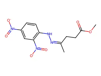 Methyl 4-[2-(2,4-dinitrophenyl)hydrazinylidene]pentanoate structure