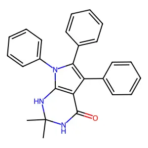 2,2-Dimethyl-5,6,7-triphenyl-1,3-dihydropyrrolo[2,3-d]pyrimidin-4-one structure