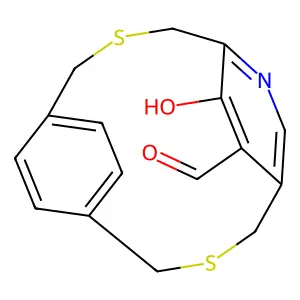 18-formyl-17-hydroxy-2,11-dithiaparacyclo(2,5)pyridinophane structure