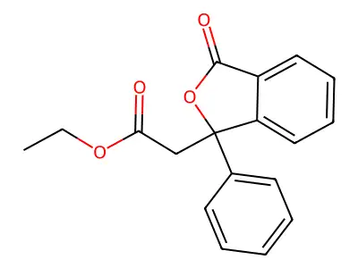 Ethyl (3-oxo-1-phenyl-1,3-dihydro-2-benzofuran-1-yl)acetate structure