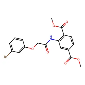 Dimethyl 2-[[2-(3-bromophenoxy)acetyl]amino]benzene-1,4-dicarboxylate structure