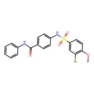 4-[(3-bromo-4-methoxyphenyl)sulfonylamino]-N-phenylbenzamide structure