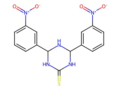 Tetrahydro-4,6-bis(3-nitrophenyl)-1,3,5-triazine-2(1H)-thione structure