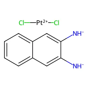 Platinum (II), dichloro(2,3-naphthylenediammine)- structure