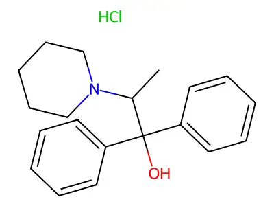 1,1-Diphenyl-2-(piperidin-1-yl)propan-1-ol--hydrogen chloride (1/1) structure