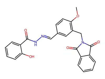 N-[(E)-[3-[(1,3-dioxoisoindol-2-yl)methyl]-4-methoxyphenyl]methylideneamino]-2-hydroxybenzamide structure