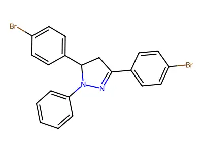 3,5-bis(4-bromophenyl)-1-phenyl-4,5-dihydro-1H-pyrazole structure
