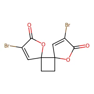 2,9-Dibromo-4,7-dioxadispiro[4.0.4^{6}.2^{5}]dodeca-1,9-diene-3,8-dione structure