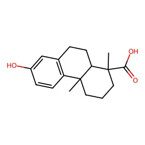 7-Hydroxy-1,4a-dimethyl-2,3,4,9,10,10a-hexahydrophenanthrene-1-carboxylic acid structure