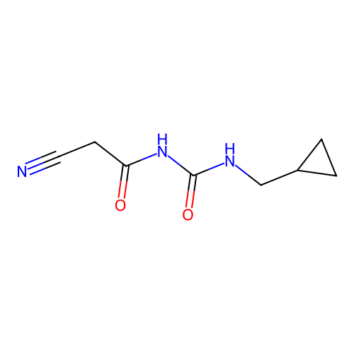 2-cyano-N-(cyclopropylmethylcarbamoyl)acetamide structure