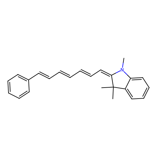 (2E)-1,3,3-trimethyl-2-[(2E,4E,6E)-7-phenylhepta-2,4,6-trienylidene]indole structure