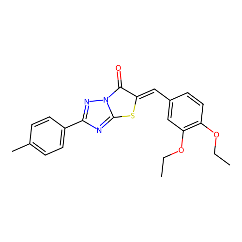 (Z)-5-(3,4-diethoxybenzylidene)-2-(p-tolyl)thiazolo[3,2-b][1,2,4]triazol-6(5H)-one structure