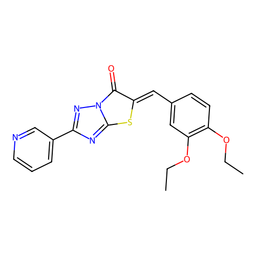 (Z)-5-(3,4-diethoxybenzylidene)-2-(pyridin-3-yl)thiazolo[3,2-b][1,2,4]triazol-6(5H)-one structure