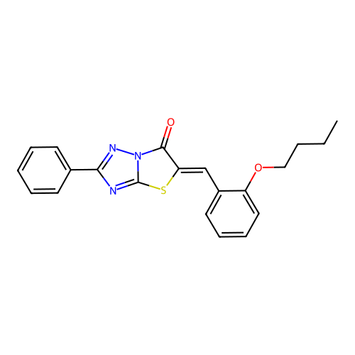 (Z)-5-(2-butoxybenzylidene)-2-phenylthiazolo[3,2-b][1,2,4]triazol-6(5H)-one structure