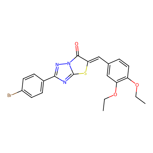 (Z)-2-(4-bromophenyl)-5-(3,4-diethoxybenzylidene)thiazolo[3,2-b][1,2,4]triazol-6(5H)-one structure