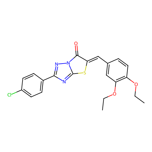 (Z)-2-(4-chlorophenyl)-5-(3,4-diethoxybenzylidene)thiazolo[3,2-b][1,2,4]triazol-6(5H)-one structure