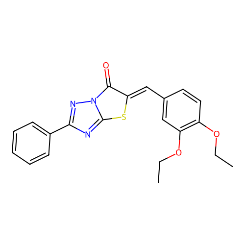(Z)-5-(3,4-diethoxybenzylidene)-2-phenylthiazolo[3,2-b][1,2,4]triazol-6(5H)-one structure