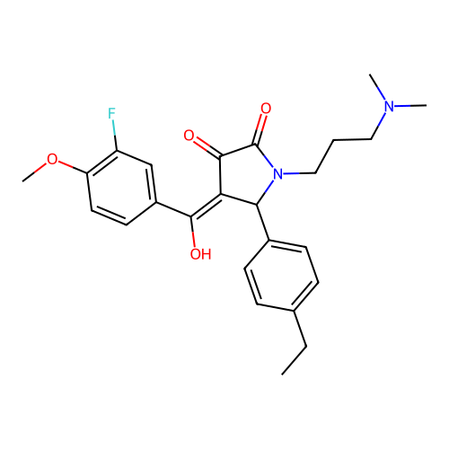 1-[3-(dimethylamino)propyl]-5-(4-ethylphenyl)-4-(3-fluoro-4-methoxybenzoyl)-3-hydroxy-2,5-dihydro-1H-pyrrol-2-one structure