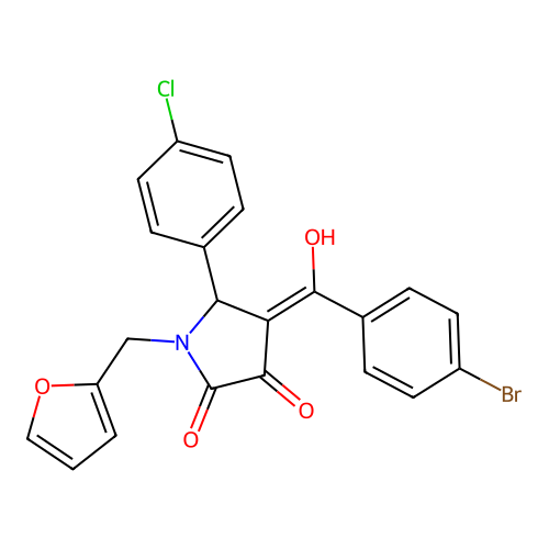 4-(4-bromobenzoyl)-5-(4-chlorophenyl)-1-[(furan-2-yl)methyl]-3-hydroxy-2,5-dihydro-1H-pyrrol-2-one structure