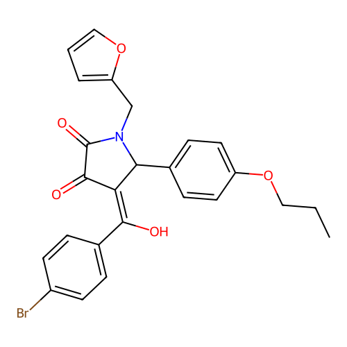 4-(4-bromobenzoyl)-1-[(furan-2-yl)methyl]-3-hydroxy-5-(4-propoxyphenyl)-2,5-dihydro-1H-pyrrol-2-one structure