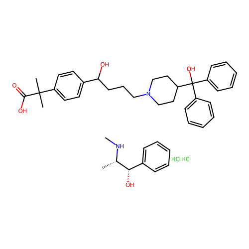 Fexofenadine hydrochloride; pseudoephedrine hydrochloride structure