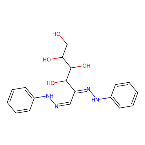D-ribo-Hexosulose, bis(phenylhydrazone) structure