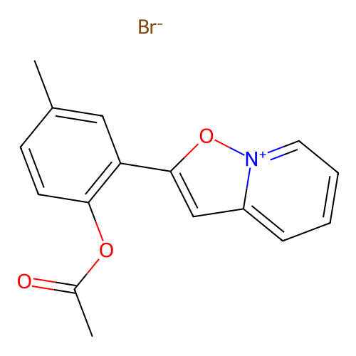 Isoxazolo[2,3-a]pyridinium, 2-[2-(acetyloxy)-5-methylphenyl]-, bromide structure