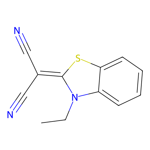 (3-ethyl-1,3-benzothiazol-2(3H)-ylidene)propanedinitrile structure