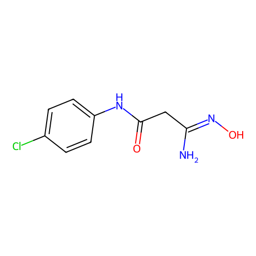 (3Z)-3-amino-N-(4-chlorophenyl)-3-hydroxyiminopropanamide structure