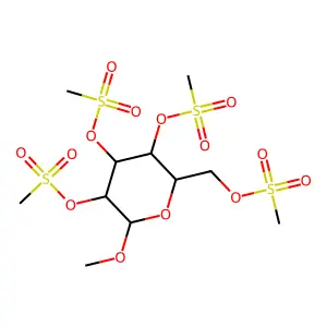 [6-Methoxy-3,4,5-tris(methylsulfonyloxy)oxan-2-yl]methyl methanesulfonate structure