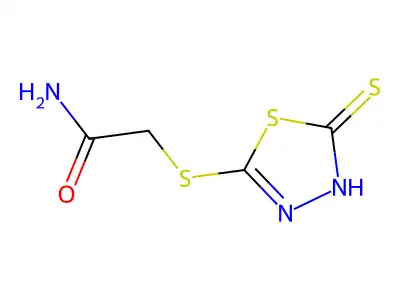 2-[(5-Mercapto-1,3,4-thiadiazol-2-yl)thio]acetamide structure