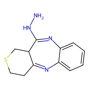 11-Hydrazino-1,3,4,11a-tetrahydrothiopyrano(4,3-b)(1,5)benzodiazepine structure