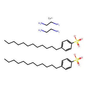 Copper;4-dodecylbenzenesulfonate;ethane-1,2-diamine (1:2:2) structure
