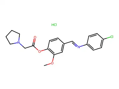 4-Chloroanilino-(3-methoxy-4-pyrrolidinoacetoxy)benzylidene hydrochloride structure