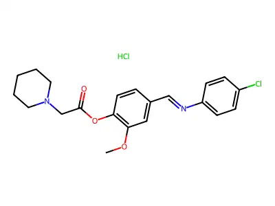 4-Chloroanilino-(3-methoxy-4-piperidinoacetoxy)benzylidene hydrochloride structure