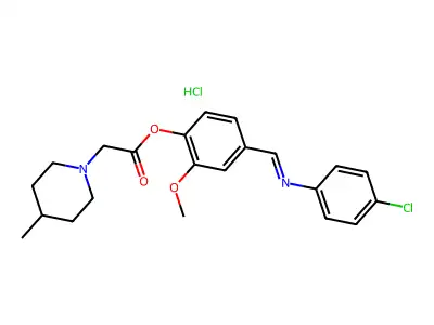 4-Chloroanilino-(3-methoxy-4-(4-methylpiperidino)acetoxy)benzylidene hydrochloride structure